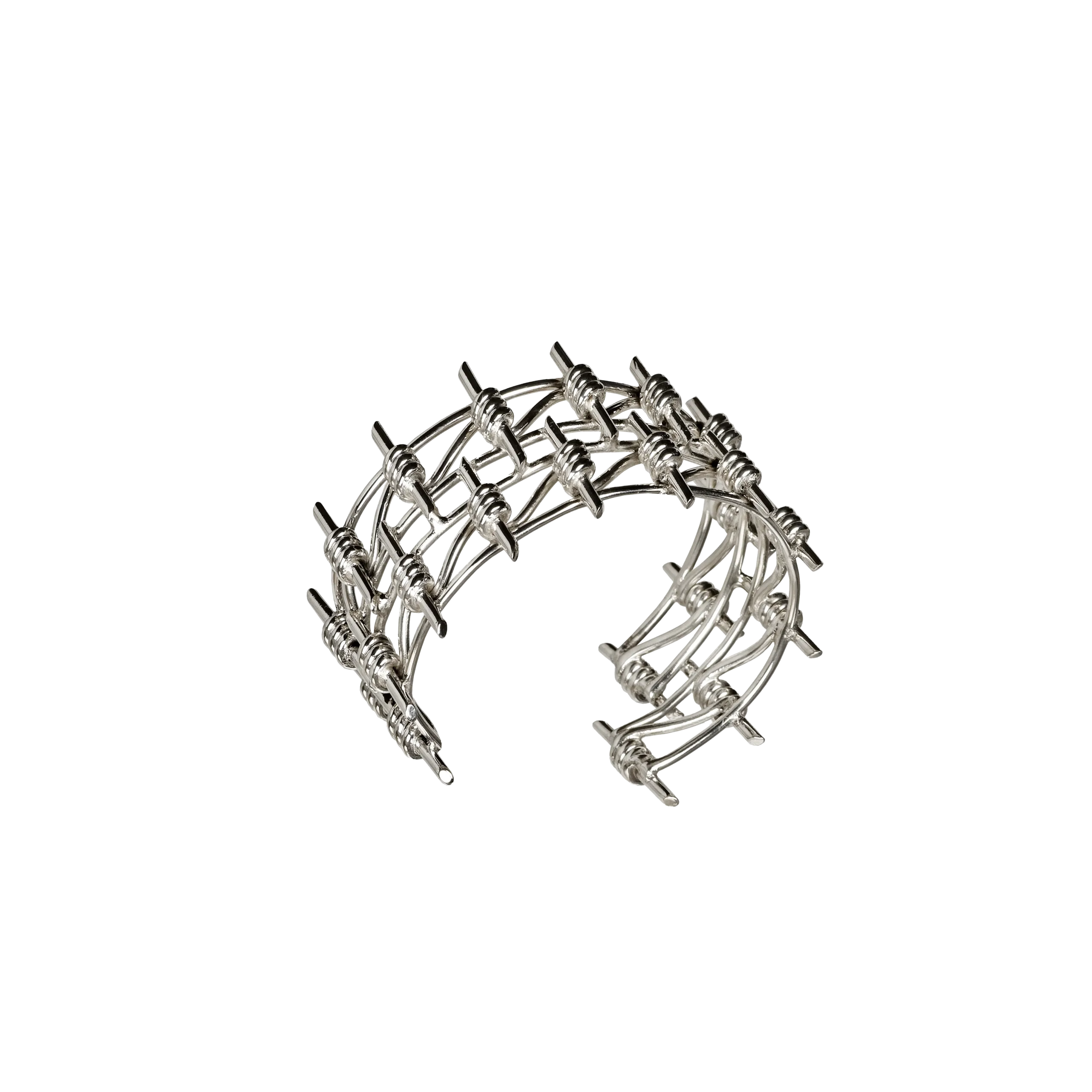 « 2 rangs » – Bracelet barbelé en Argent 925/1000