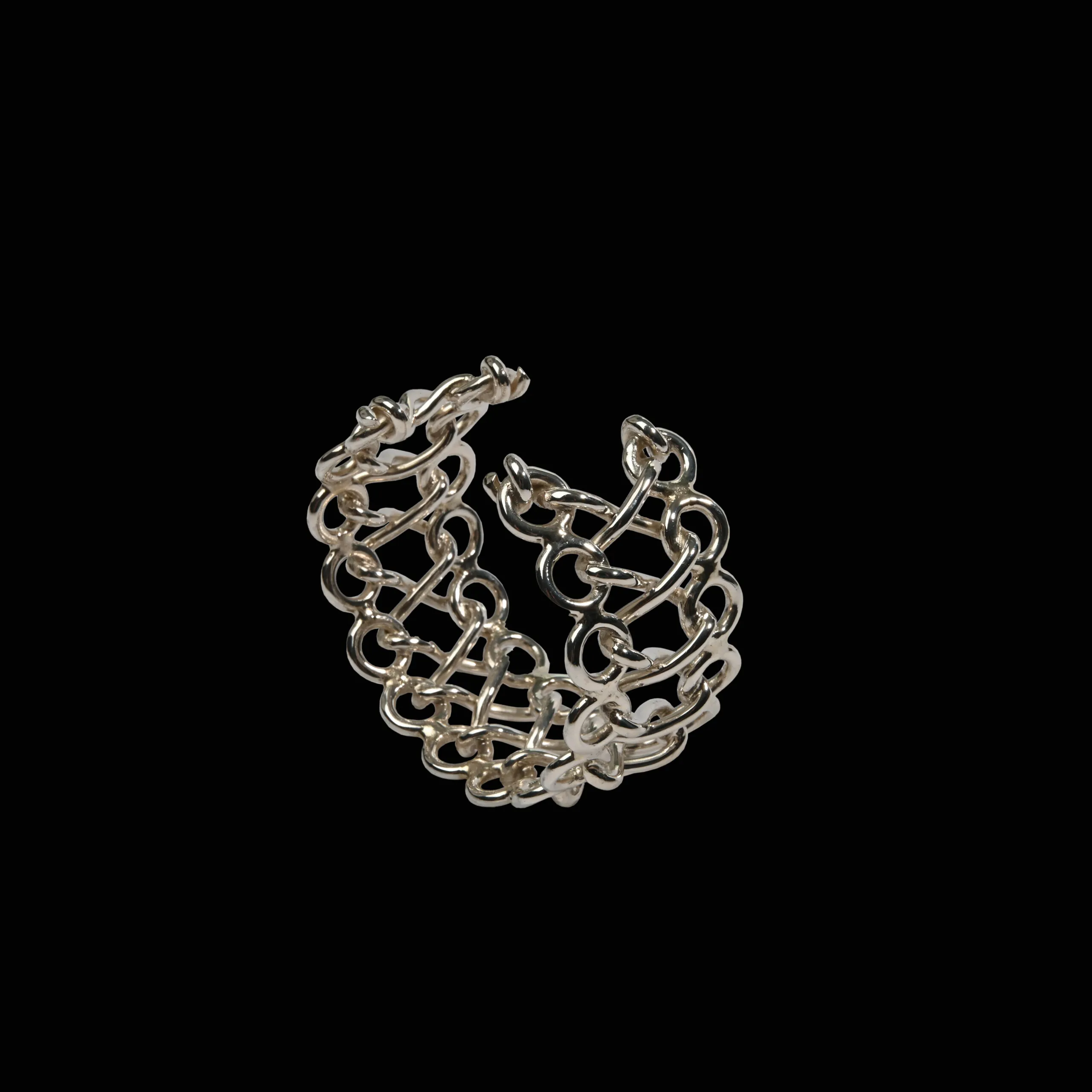 « Sans dessus dessous » – Manchette Liens de corset en Argent 925/1000